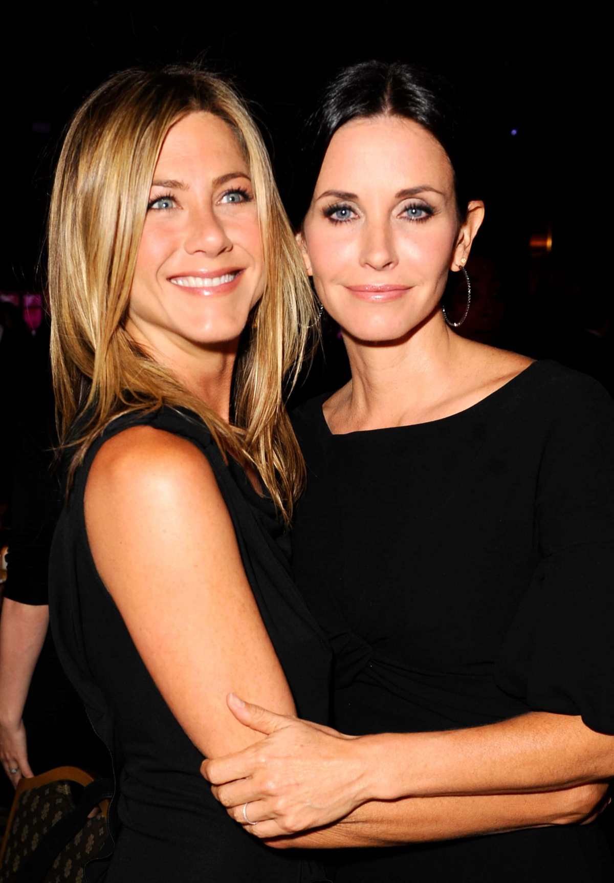 Actress Jennifer Aniston and honoree Courteney Cox Arquette attend the 2010 Crystal + Lucy Awards: A New Era at Hyatt Regency Century Plaza on June 1, 2010 in Century City, California. | Image Source: Getty Images