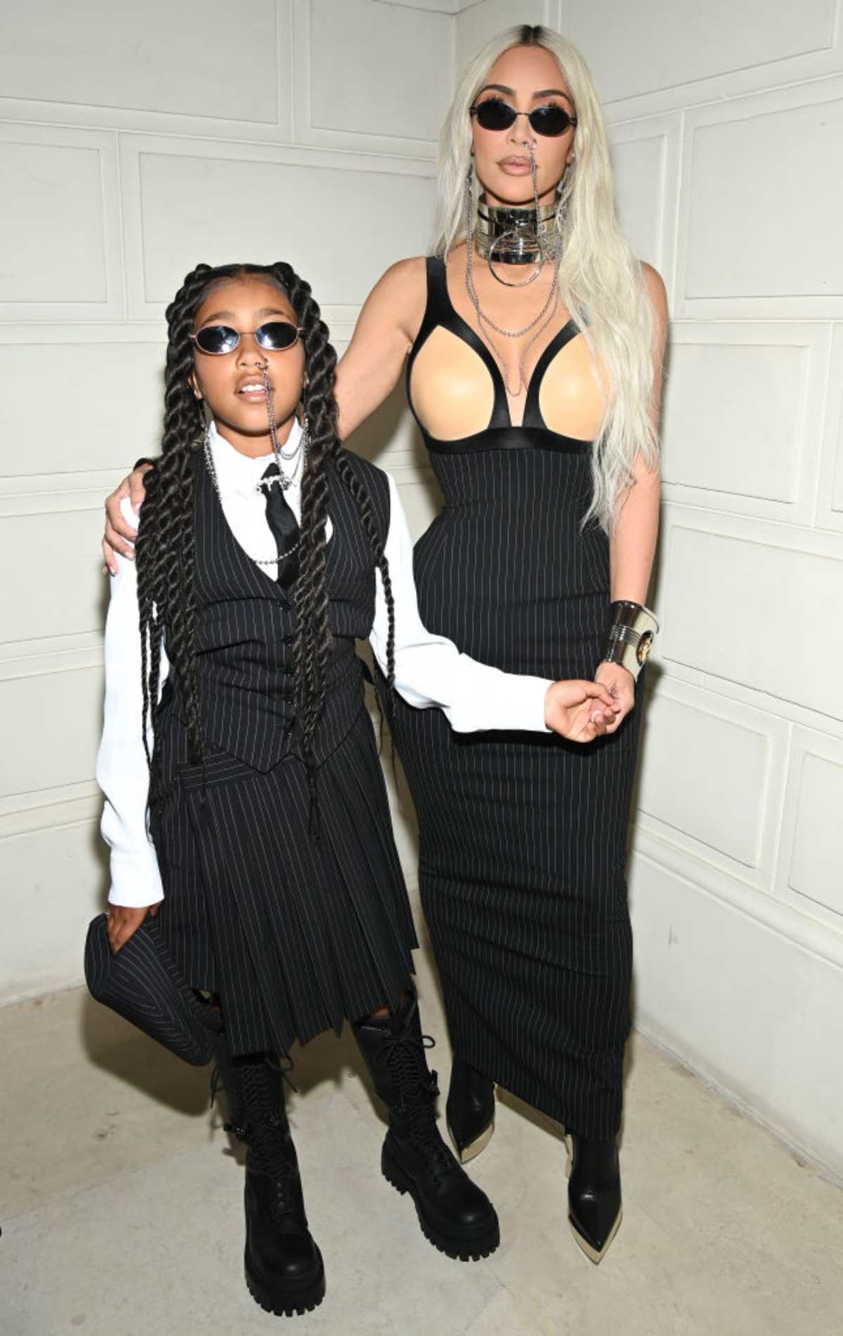 North West and Kim Kardashian attend the Jean-Paul Gaultier Haute Couture Fall Winter 2022 2023 show on July 06, 2022 in Paris. (Image Source: Getty Images | Photo by Pascal Le Segretain)