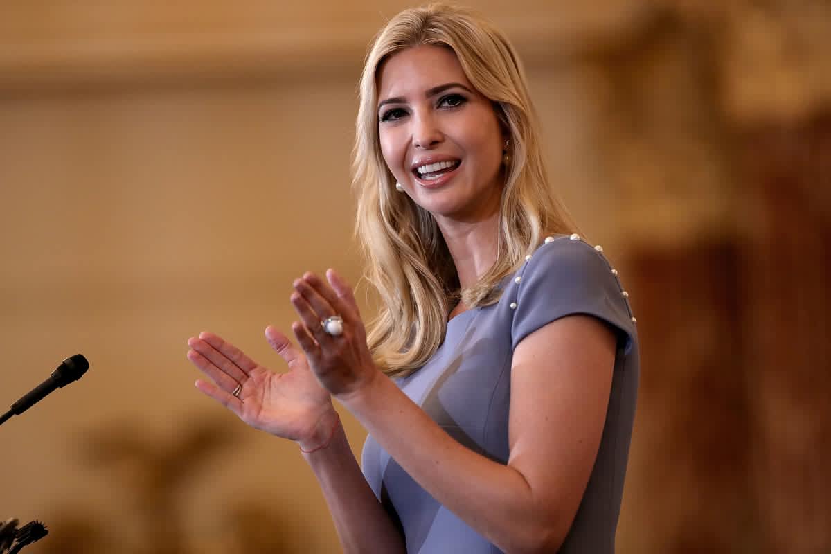 Ivanka Trump delivers remarks at the U.S. State Department during the 2017 Trafficking in Persons Report ceremony June 27, 2017. (Image Source: Getty Images | Photo by Win McNamee)