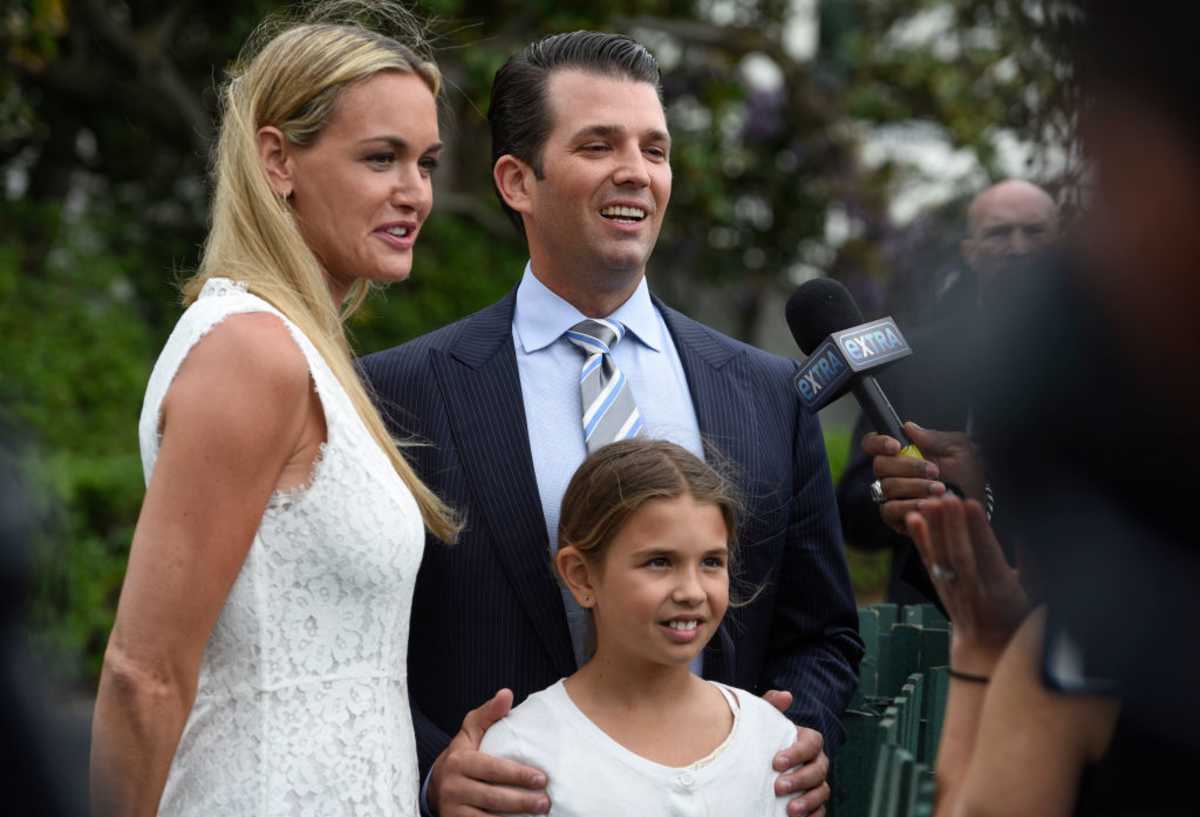 Vanessa Trump, Donald Trump, Jr., and daughter Kai attend the 139th White House Easter Egg Roll at The White House on April 17, 2017, in Washington, DC. (Image Source: Leigh Vogel/Getty Images)