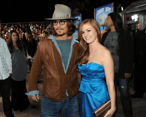 Johnny Depp and Isla Fisher arrive at the premiere of Paramount Pictures' 