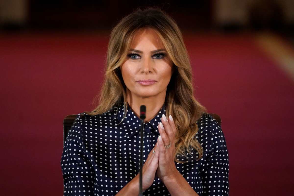 Melania Trump attends an event to mark National Alcohol and Drug Addiction Recovery Month in the White House on September 3, 2020 in Washington. (Image Source: Getty Images | Photo by Drew Angerer)