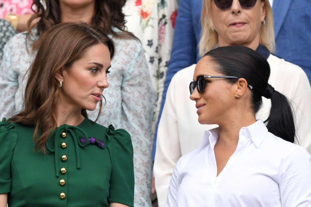 Catherine and Meghan in the Royal Box at Wimbledon on July 13, 2019, in London. (Cover Image Source: Karwai Tang/Getty Images; Inset: Prince Williams)