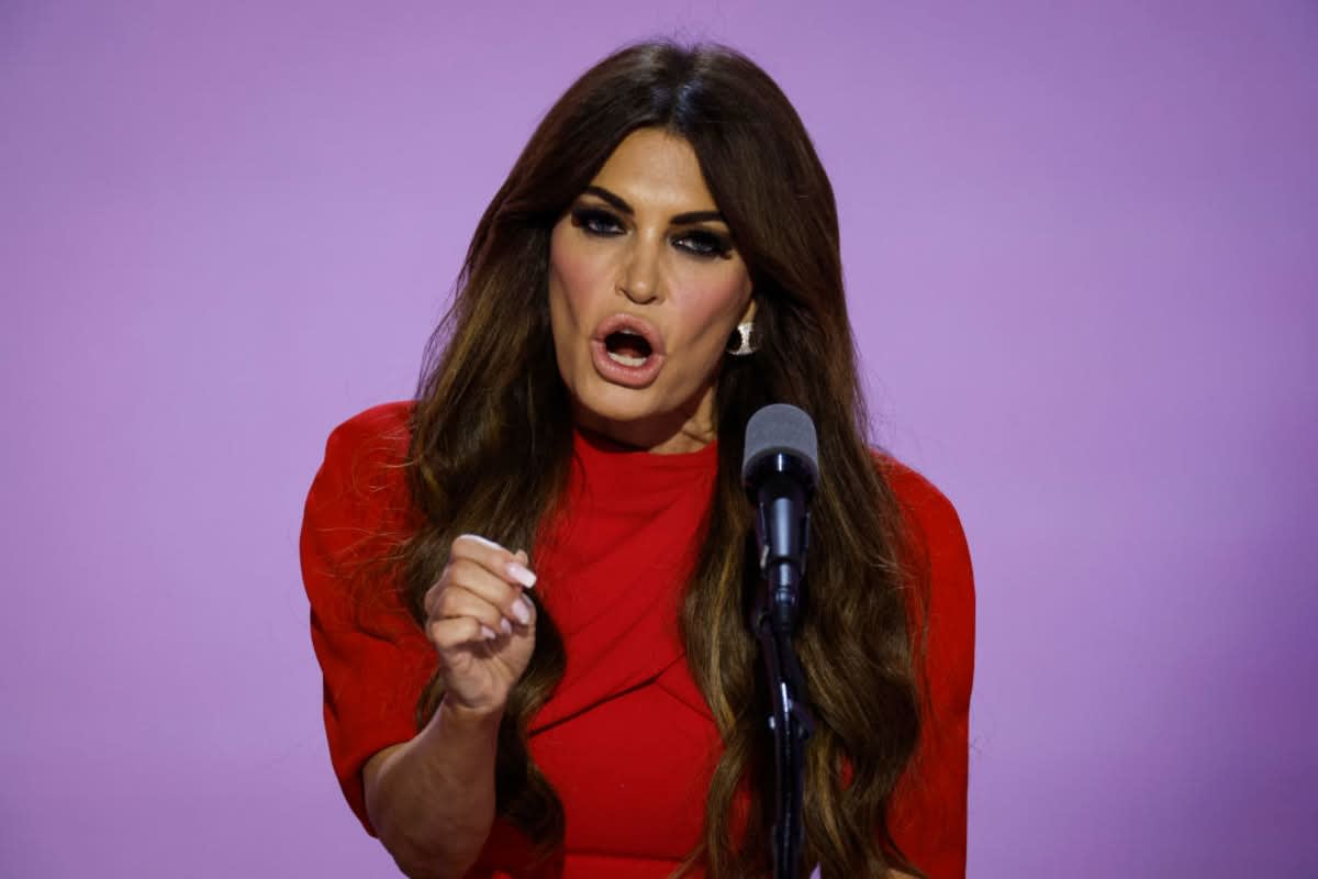 Kimberly Guilfoyle speaks on stage on the third day of the Republican National Convention at the Fiserv Forum on July 17, 2024 in Milwaukee, Wisconsin. (Image Source: Chip Somodevilla/Getty Images)