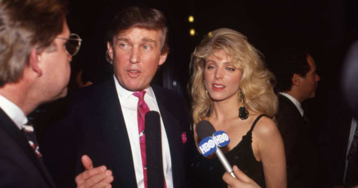 Donald Trump and Marla Maples attend the Evander Holyfield vs. George Foreman boxing match at the Trump Plaza Hotel and Casino. (Photo by Andrew D. Bernstein/Getty Images) (Image Source: Getty Images | Photo By Andrew D. Bernstein)