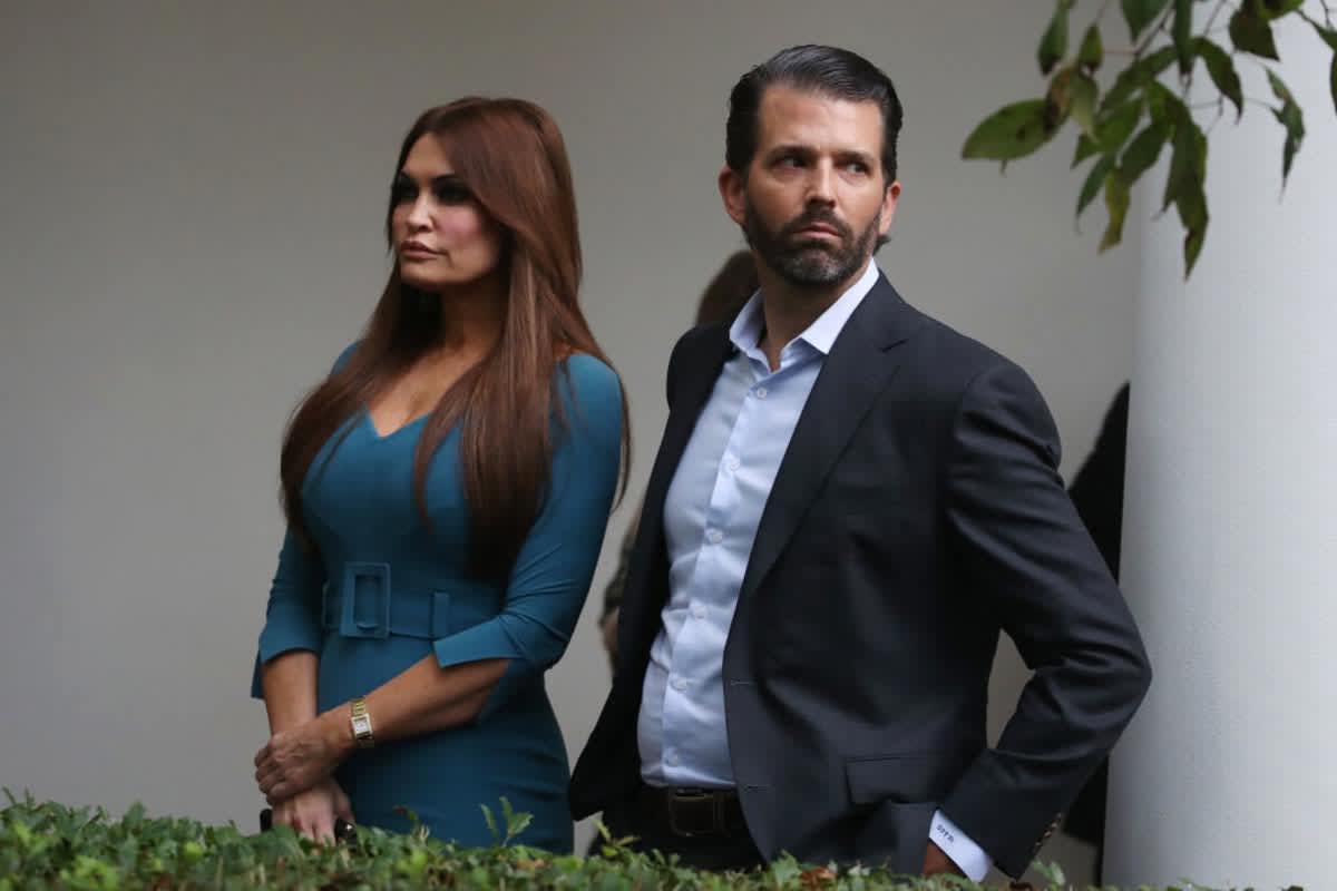 Donald Trump Jr. and Kimberly Guilfoyle arrive to a press conference on the census by President Trump in the Rose Garden of the White House on July 11, 2019 in Washington, DC. (Cover Image Source: Mark Wilson/Getty Images