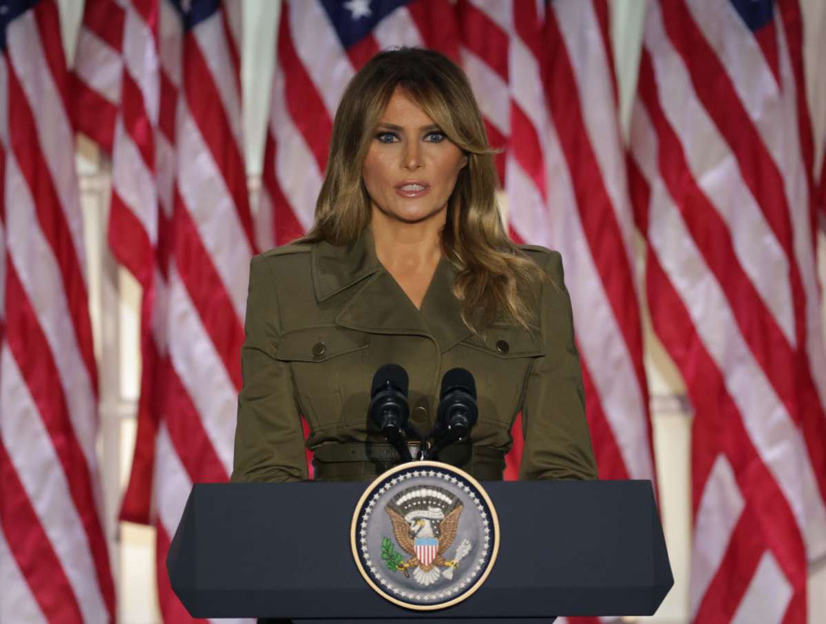 Melania Trump at the Republican National Convention on August 25, 2020, in Washington, DC. (Image Source: Getty Images | Photo By Alex Wong)