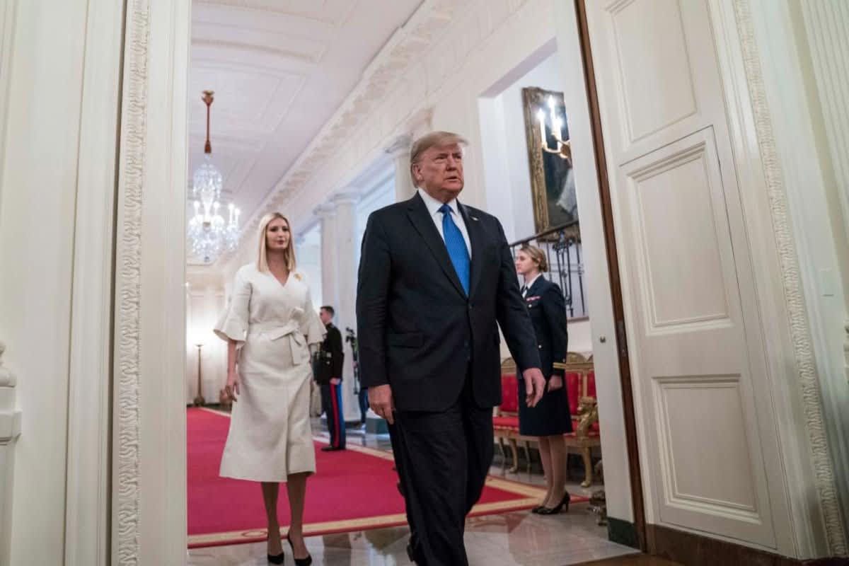 Donald & Ivanka Trump at an event in the East Room of the White House on January 31, 2020 in Washington, DC. (Image Source: Getty Images| Photo by Sarah Silbiger)