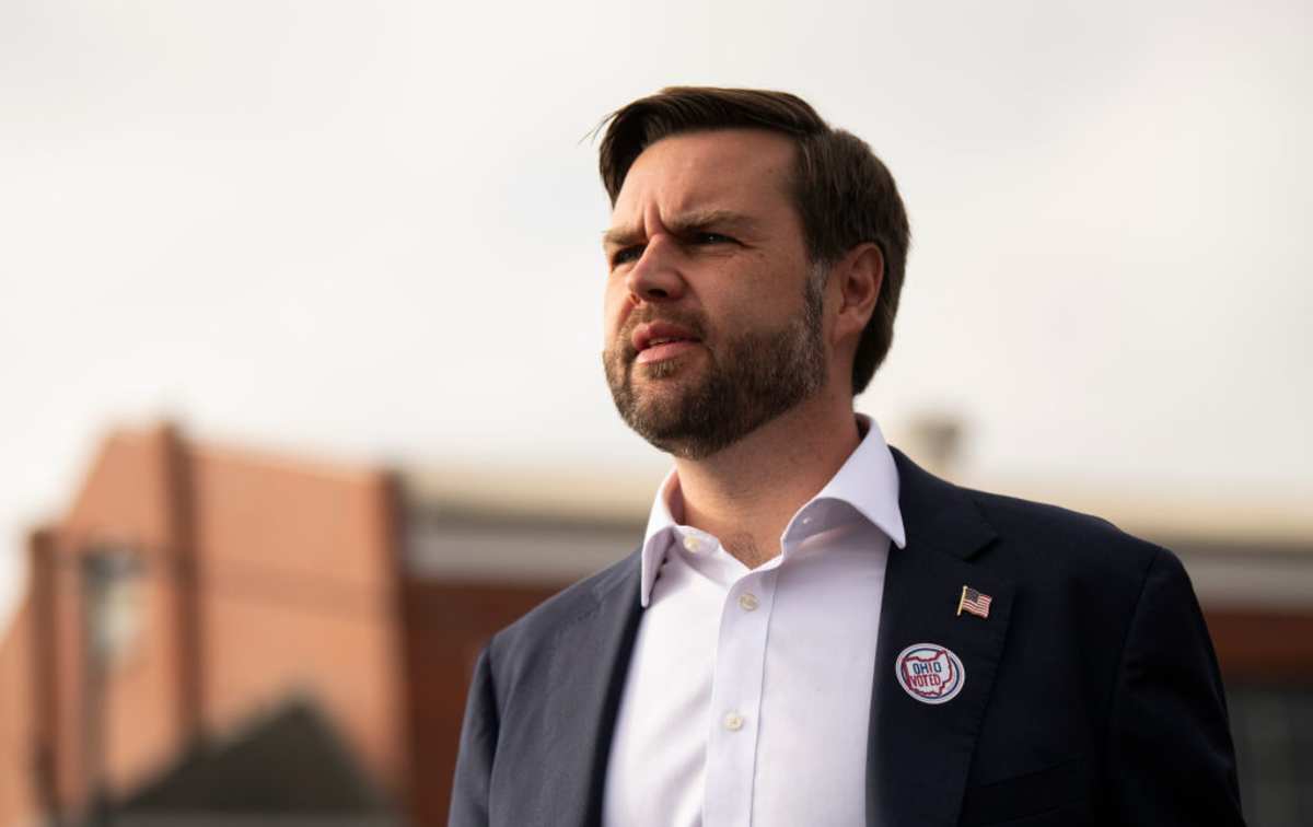 JD Vance (R-OH) address members of the media after voting on November 5, 2024 in Cincinnati, Ohio. (Image Source: Photo by Stephen Maturen/Getty Images)