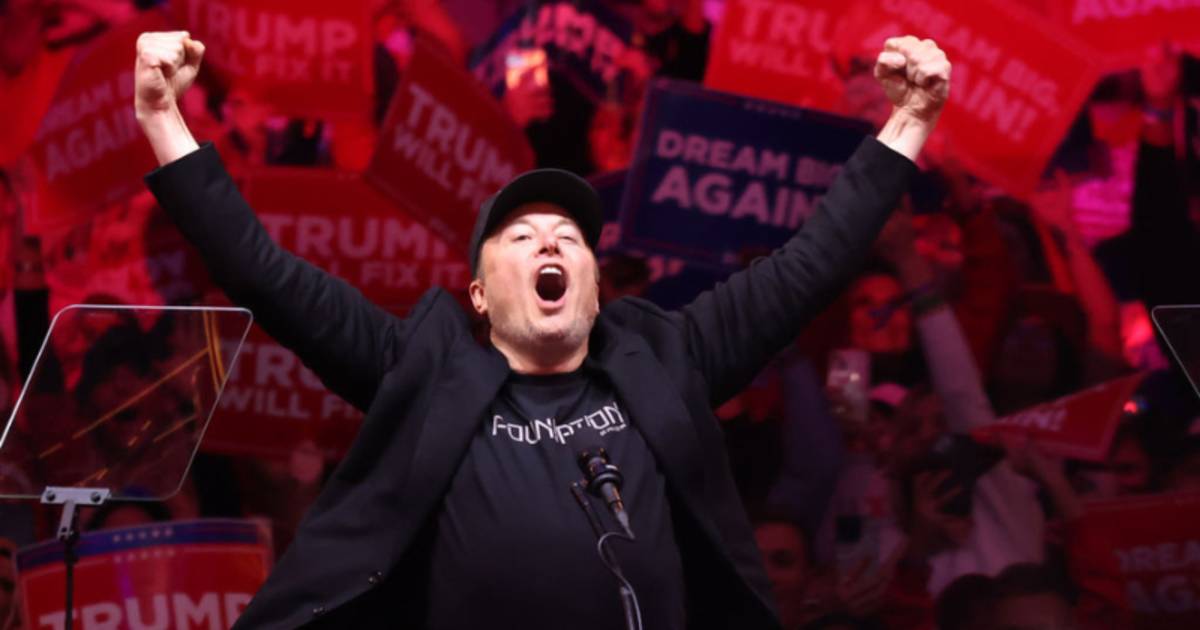 Elon Musk during a campaign rally for Donald Trump, at Madison Square Garden on October 27, 2024 in New York City.  (Image Source: Getty Images | Photo By Michael M. Santiago)