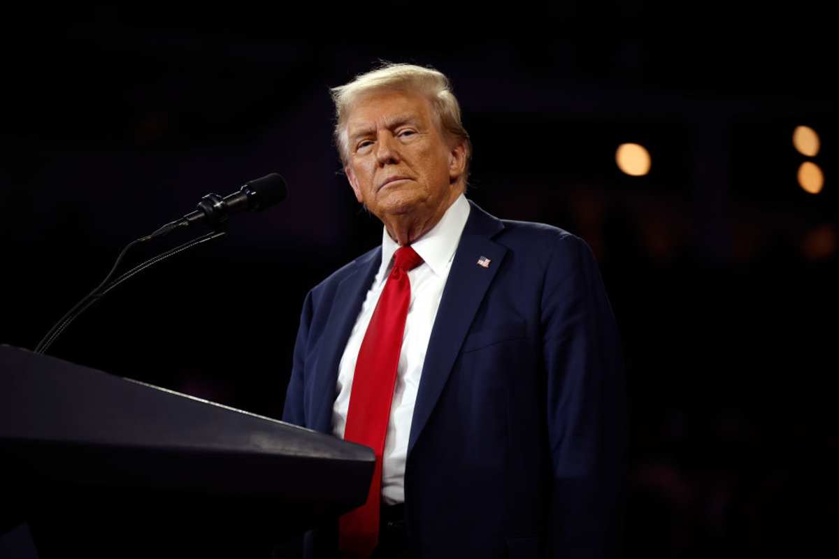 Donald Trump at a campaign rally on October 09, 2024 in Pennsylvania. (Image Source: Getty Images | Photo by Chip Somodevilla)