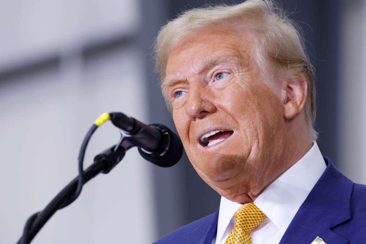 Donald Trump at the Austin-Bergstrom International Airport on October 25, 2024. (Image Source: Getty Images | Photo By Anna Moneymaker)