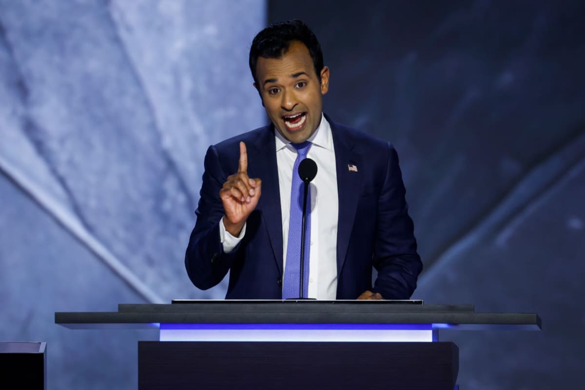 Businessman Vivek Ramaswamy speaks on stage on the second day of the Republican National Convention at the Fiserv Forum on July 16, 2024 in Milwaukee, Wisconsin. (Image Source: Photo by Chip Somodevilla/Getty Images)