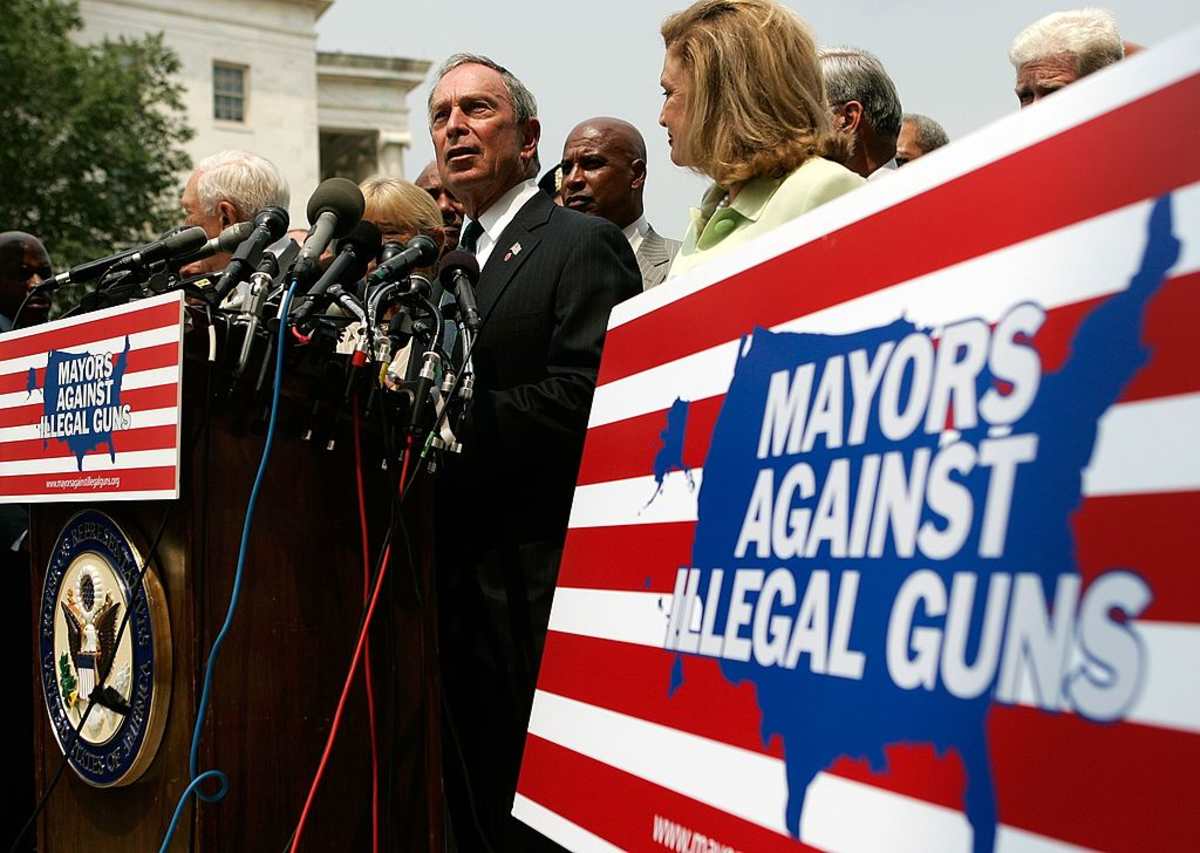 New York City Mayor Michael Bloomberg  holds a news conference on gun control July 10, 2007 on Capitol Hill in Washington, DC.(Image Source: Getty Images | Photo by Alex Wong)