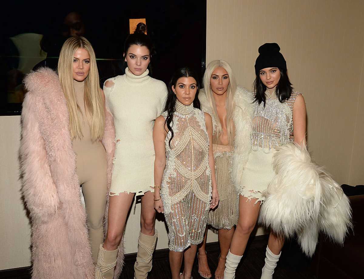 Khloe Kardashian, Kendall Jenner, Kourtney Kardashian, Kim Kardashian West and Kylie Jenner attend Kanye West Yeezy Season 3 at Madison Square Garden on February 11, 2016 in New York City. (Image Source: Photo by Kevin Mazur/Getty Images