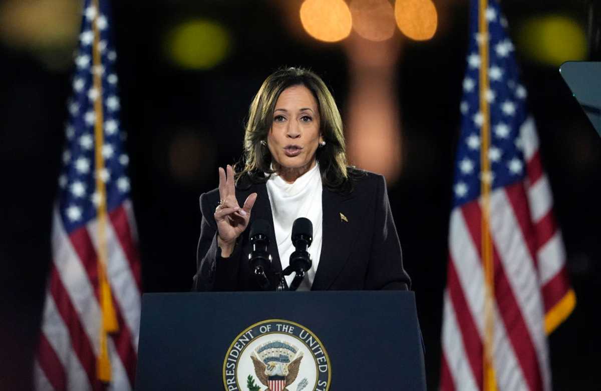 Kamala Harris speaks during a campaign rally on the Ellipse on October 29, 2024, in Washington, DC. (Image Source: Getty Images| Photo by Kent Nishimura)