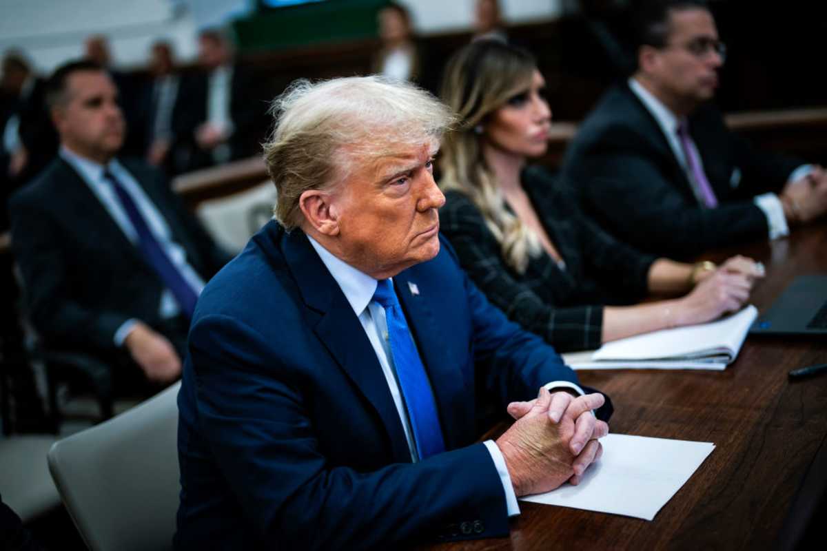 Donald Trump sits in the courtroom during his civil fraud trial at New York State Supreme Court on November 06, 2023 in New York City. (Image Source:  Jabin Botsford/Getty Images)