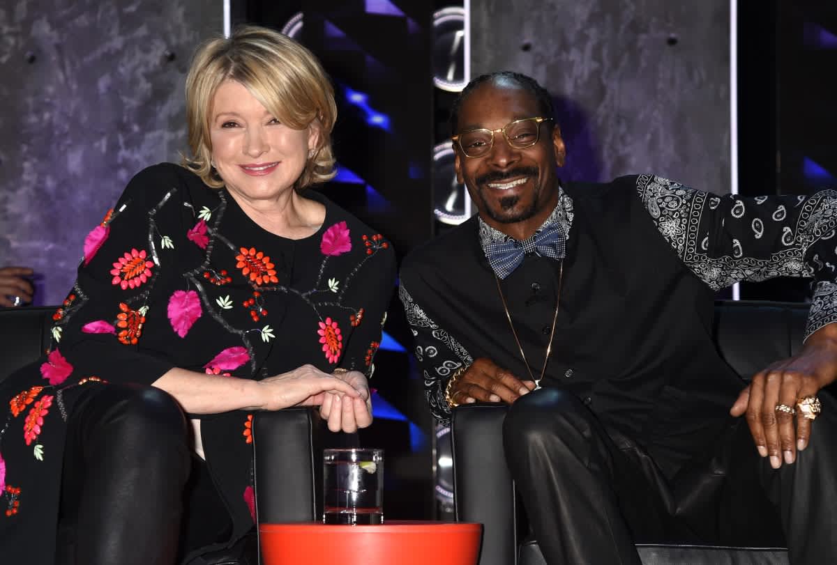 TV personality Martha Stewart (L) and recording artist Snoop Dogg attend The Comedy Central Roast of Justin Bieber at Sony Pictures Studios on March 14, 2015. (Image Source: Getty Images | Photo by Jeff Kravitz)