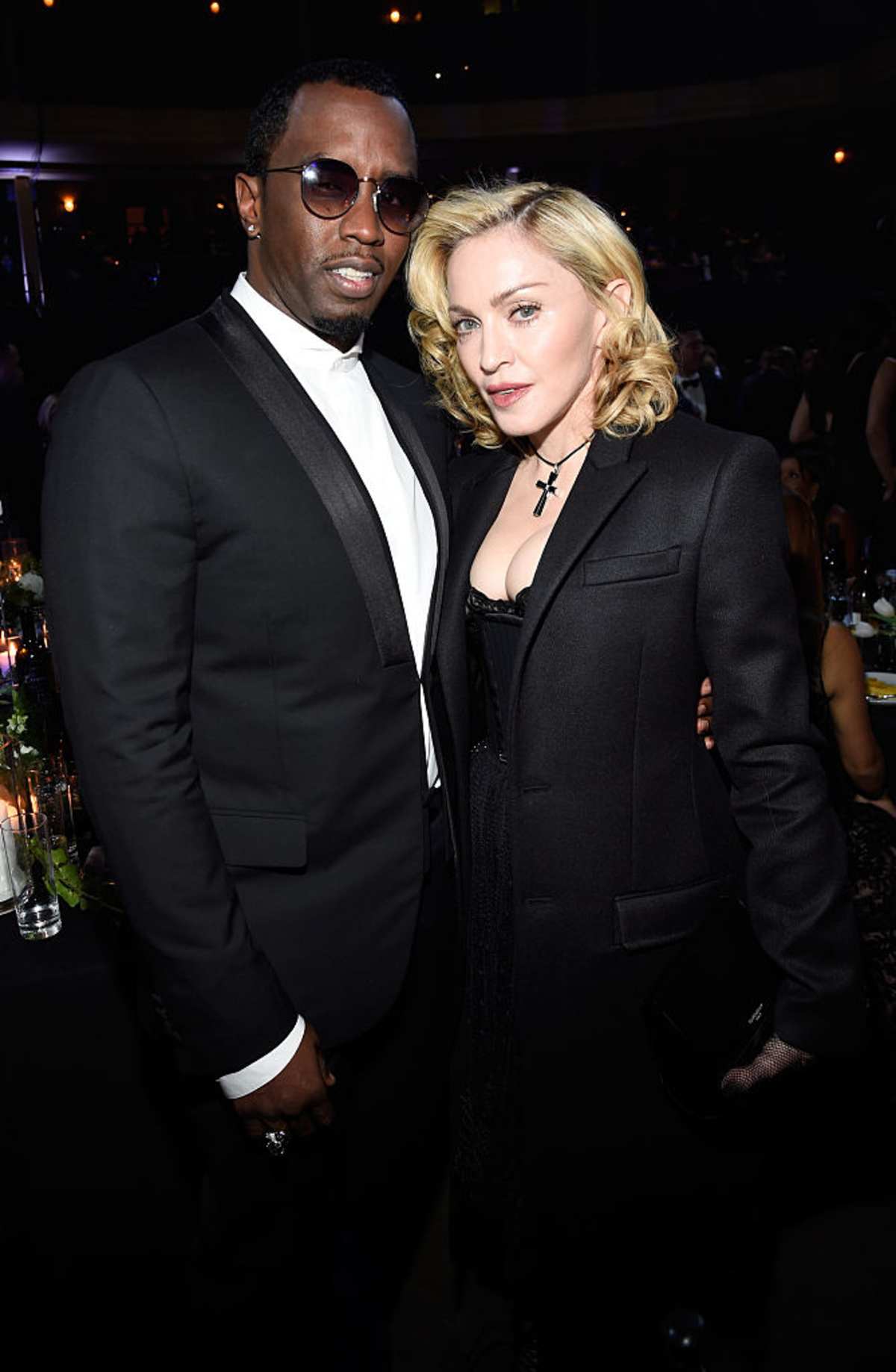 Sean Combs and Madonna attend Keep A Child Alive's 11th Annual Black Ball at Hammerstein Ballroom on October 30, 2014 in New York City. (Image Source: Photo by Kevin Mazur / Getty Images)