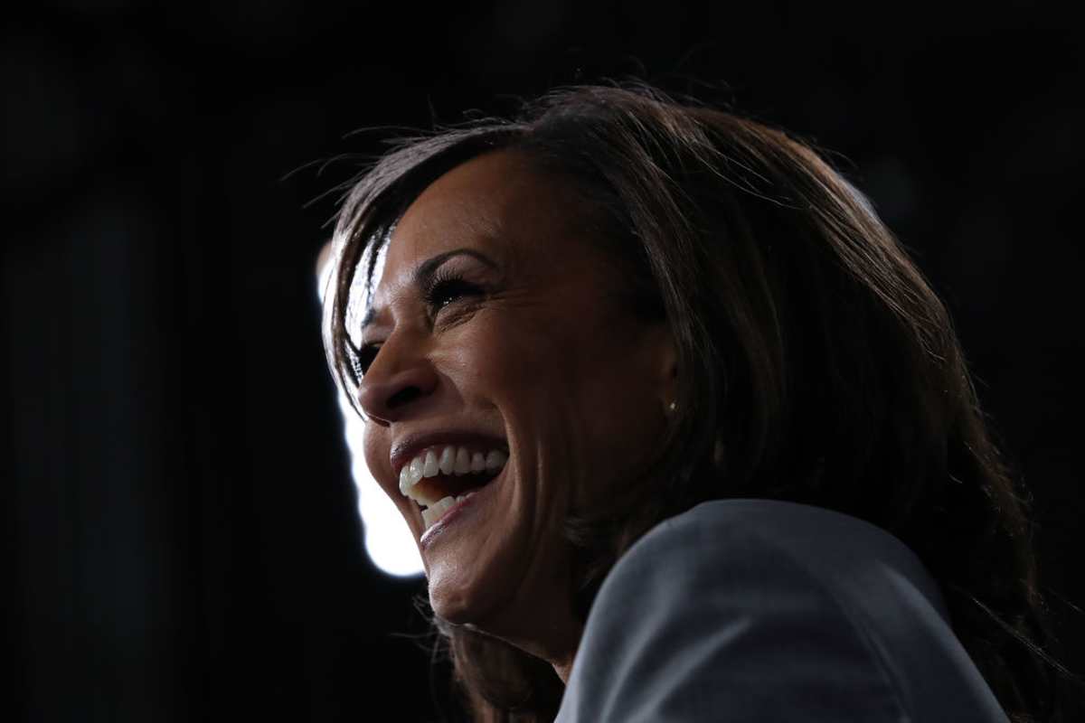 Kamala Harris at Tyler Perry Studios on November 20, 2019, in Atlanta, Georgia.(Image Source: Getty Images| Photo by Joe Raedle)