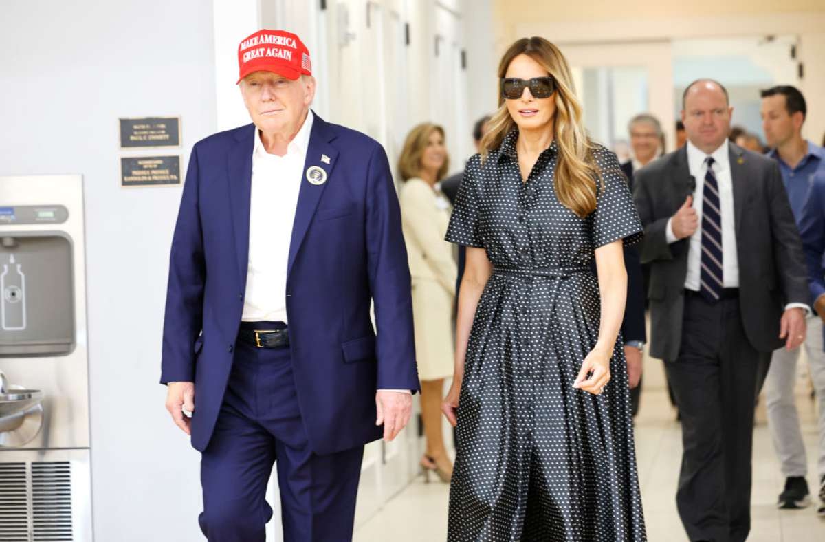 Donald Trump and Melania Trump on Election Day, on November 05, 2024, in Florida. (Image Source: Getty Images | Photo By Chip Somodevilla)