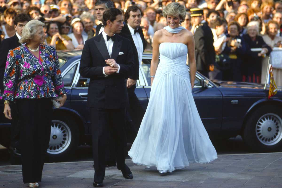 Prince Charles And Princess Diana Arriving At The Cannes Film Festival For A Gala Night. Image Source: Getty Images | Photo by Tim Graham