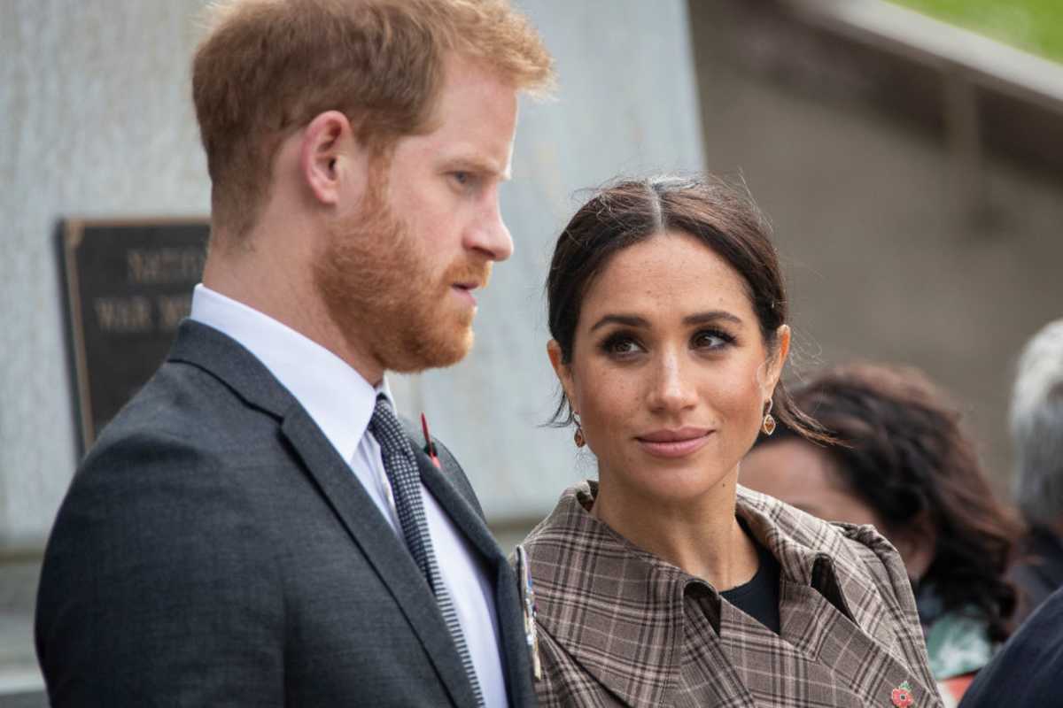 Prince Harry, Duke of Sussex and Meghan, Duchess of Sussex at the newly unveiled UK war memorial (Image Source: Getty Images | Photo By Rosa Woods)