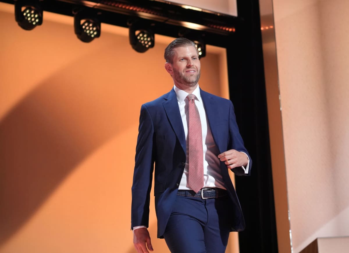 Eric Trump at the Republican National Convention on July 18, 2024 in Milwaukee.(Image Source: Getty Images | Photo by  Andrew Harnik)