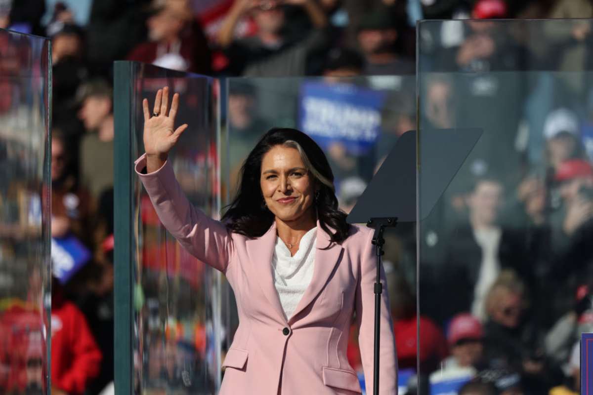 Tulsi Gabbard at a campaign rally at Lancaster Airport on November 03, 2024 in Lititz, Pennsylvania. (Image Source: Photo by Michael M. Santiago/Getty Images)