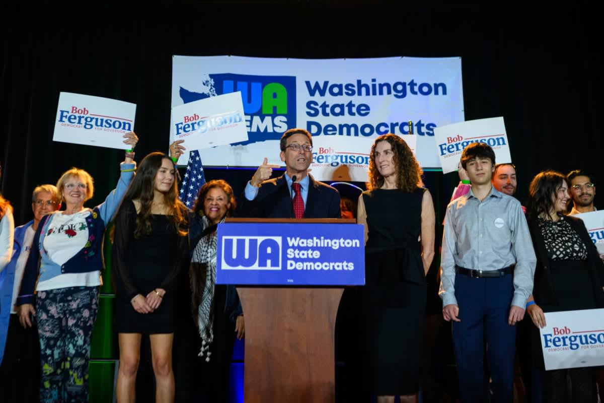 Washington State Democrats Election Night Watch Party at the Seattle Convention Center on November 05, 2024 in Seattle, Washington. (Image Source: Photo by Alexi Rosenfeld/Getty Images)