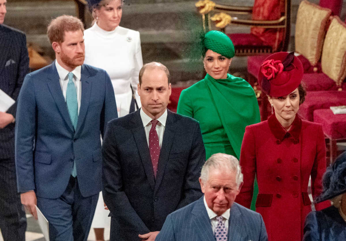 Prince Harry, Meghan, Prince William, Catherine, and Prince Charles attend the Commonwealth Day Service 2020 on March 9, 2020 in London, England. (Image Source: Getty Images / Photo by Phil Harris)