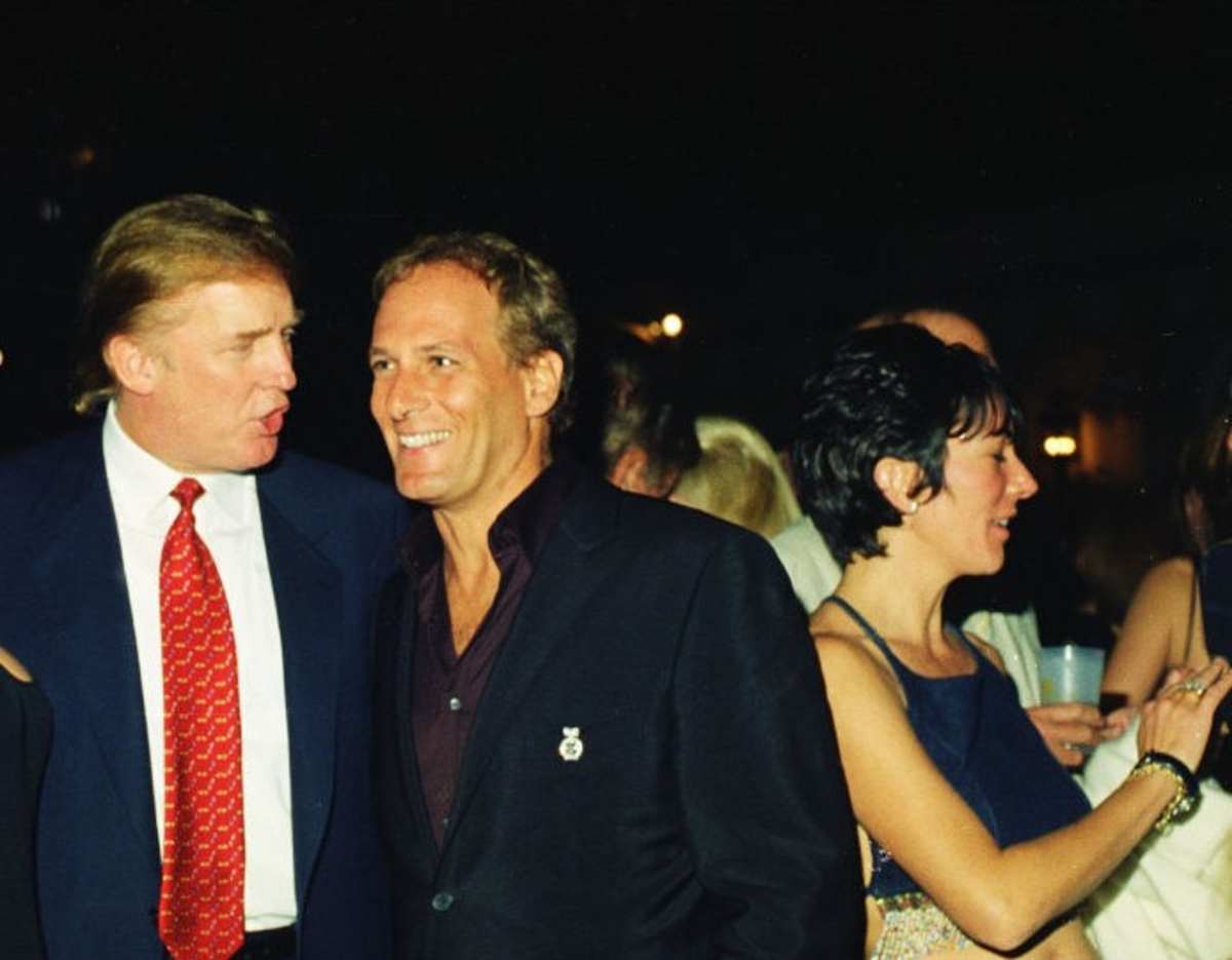 Donald Trump and Jeffrey Epstein at the Mar-a-Lago club, Palm Beach, Florida, Feb 12, 2000. (Image Source: Getty Images | Photo By Davidoff Studios)