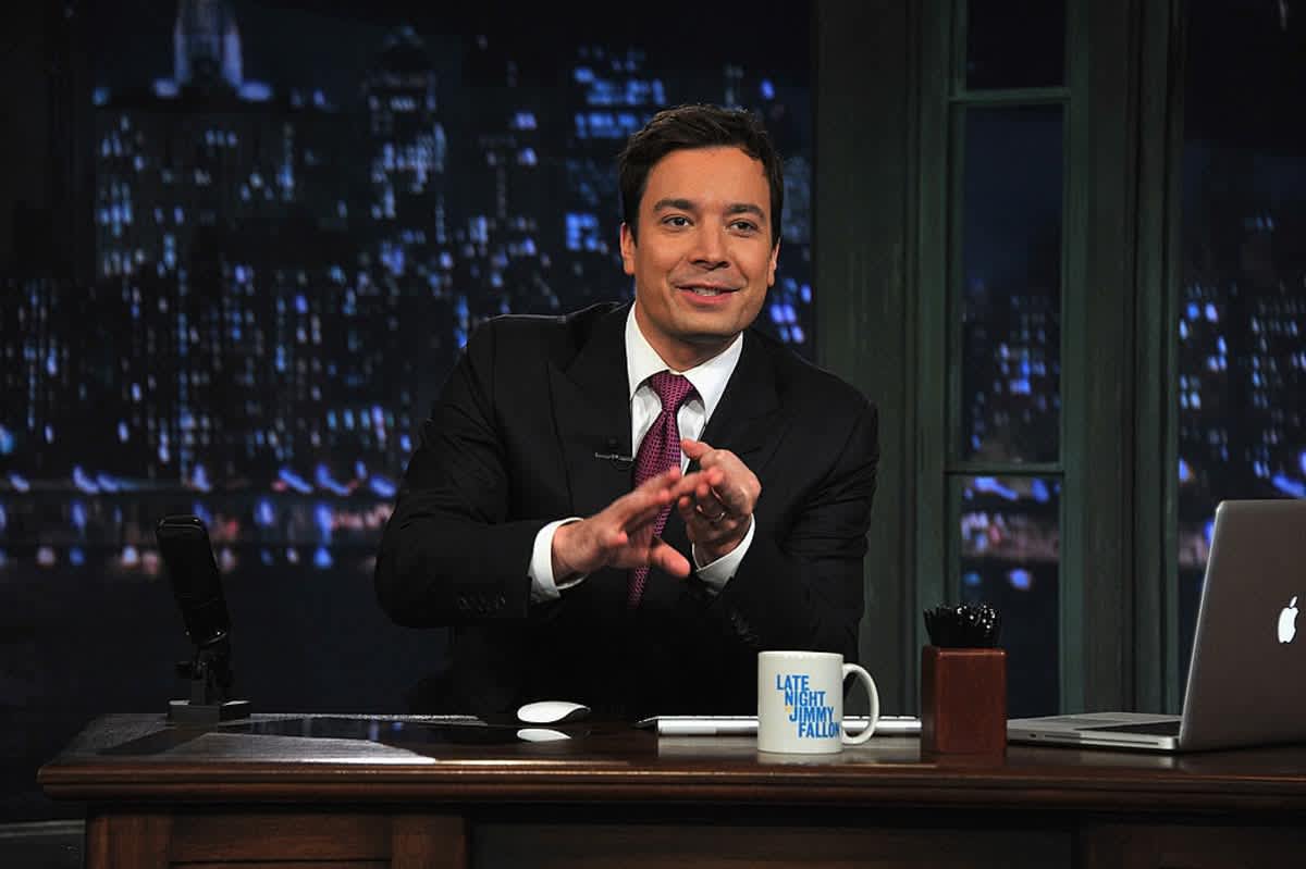 Jimmy Fallon tapes a segment during 