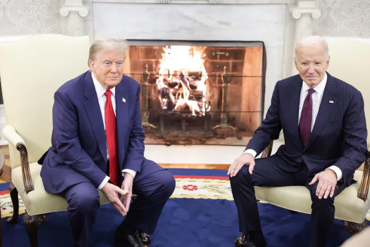 Donald Trump in the Oval Office of the White House on November 13, 2024 in Washington, DC. President Biden continued the tradition inviting the newly-elected president to meet at the White House after Trump won the presidential election on November 5. (Image Source: Photo by Alex Wong/Getty Images)