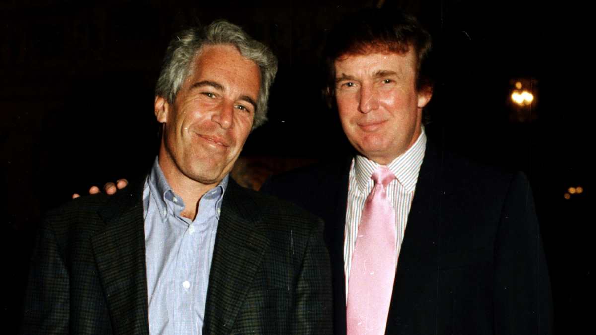 Jeffrey Epstein (left) and real estate developer Donald Trump as they pose together at the Mar-a-Lago estate, Palm Beach, Florida, 1997. (Cover Image Source: Photo by  Davidoff Studios/Getty Images; Inset: Prince Williams)