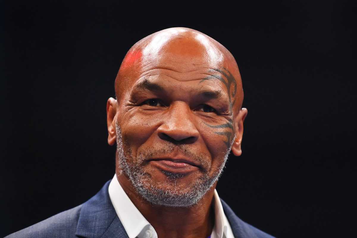 Mike Tyson looks on prior to the Heavyweight fight between Tyson Fury and Francis Ngannou at Boulevard Hall on October 28, 2023 in Riyadh, Saudi Arabia. (Photo by Justin Setterfield | Getty Images)