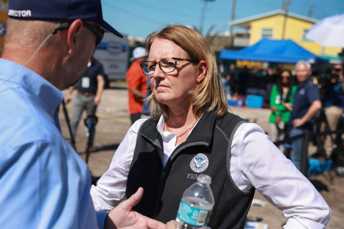 Administrator of FEMA in St Pete Beach, Florida, on October 13, 2024. (Image Source: Getty Images | Photo By Joe Raedle)