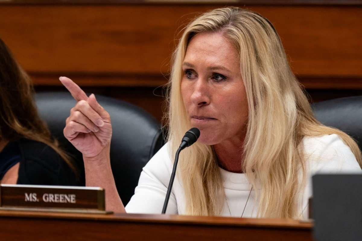 Marjorie Taylor Greene during a hearing at the Rayburn House Office Building on July 22, 2024 in Washington, DC. (Image Source: Kent Nishimura/Getty Images)