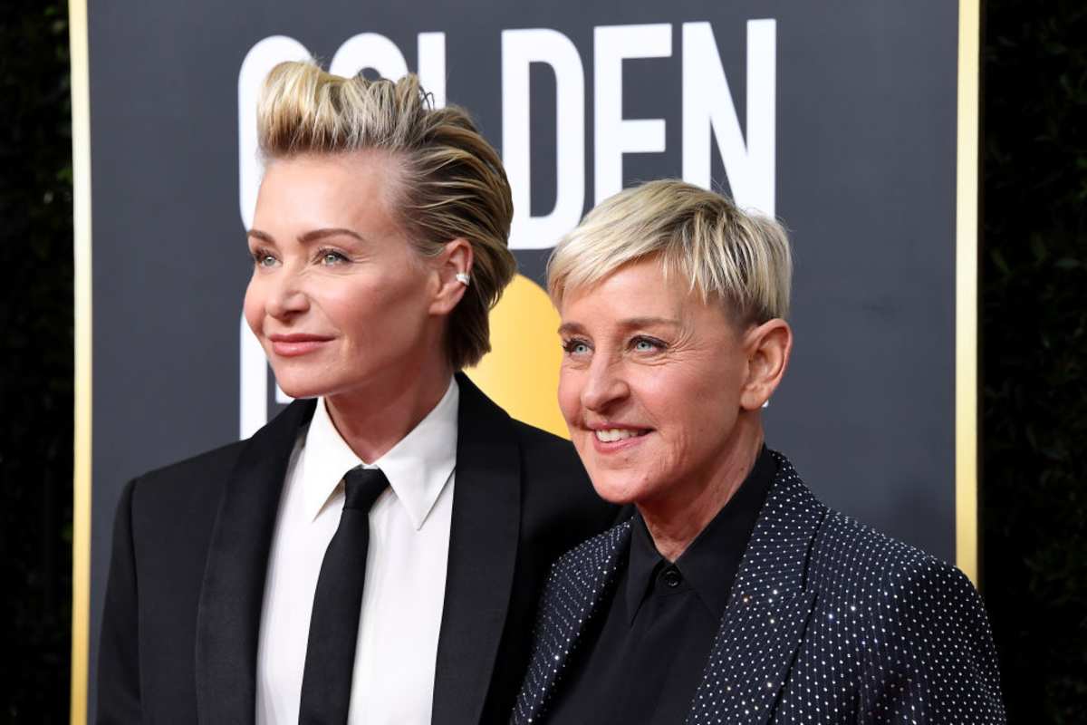 Portia de Rossi and Ellen DeGeneres attended the 77th Annual Golden Globe Awards at The Beverly Hilton. (Image Source: Getty Images | Photo By Steve Granitz)