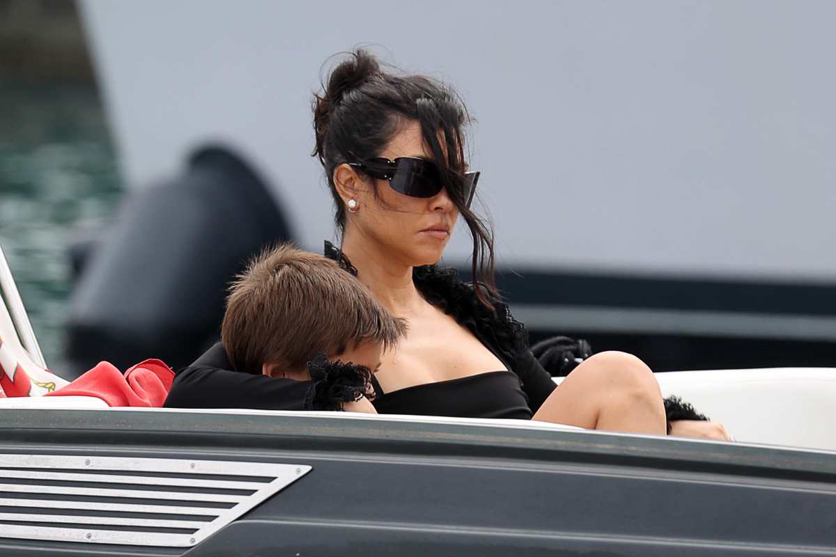 Kourtney Kardashian and her son Reign Disick seen on May 23, 2022, in Portofino, Italy. (Image Source: Robino Salvatore/Getty Images)