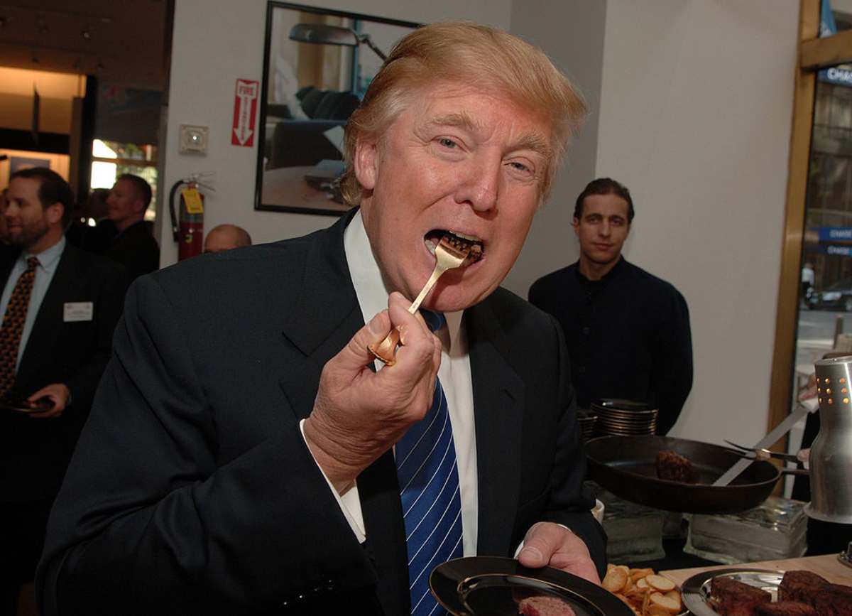 Donald Trump during Launch of Trump Steaks in New York, United States. (Photo by Stephen Lovekin/Getty Images)