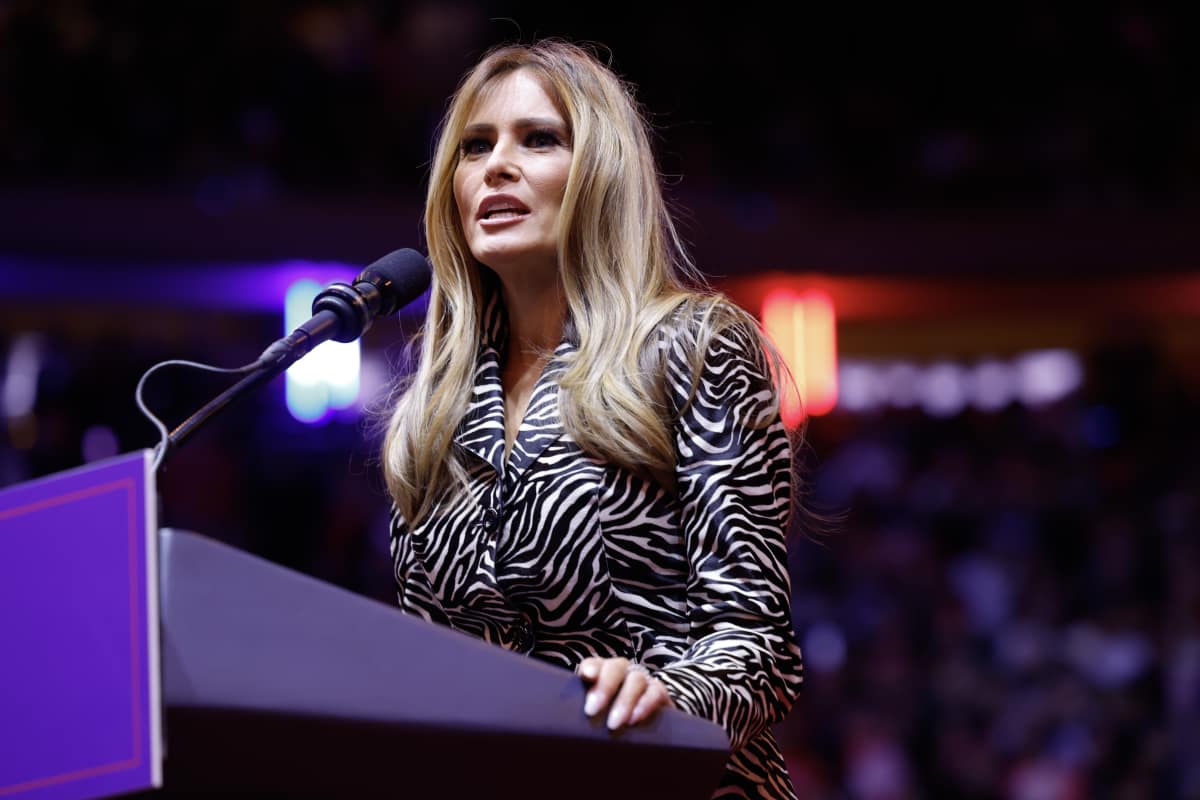 Melania Trump speaks during a campaign rally for Donald Trump at Madison Square Garden. Image Source: Photo by Anna Moneymaker | Getty Images 