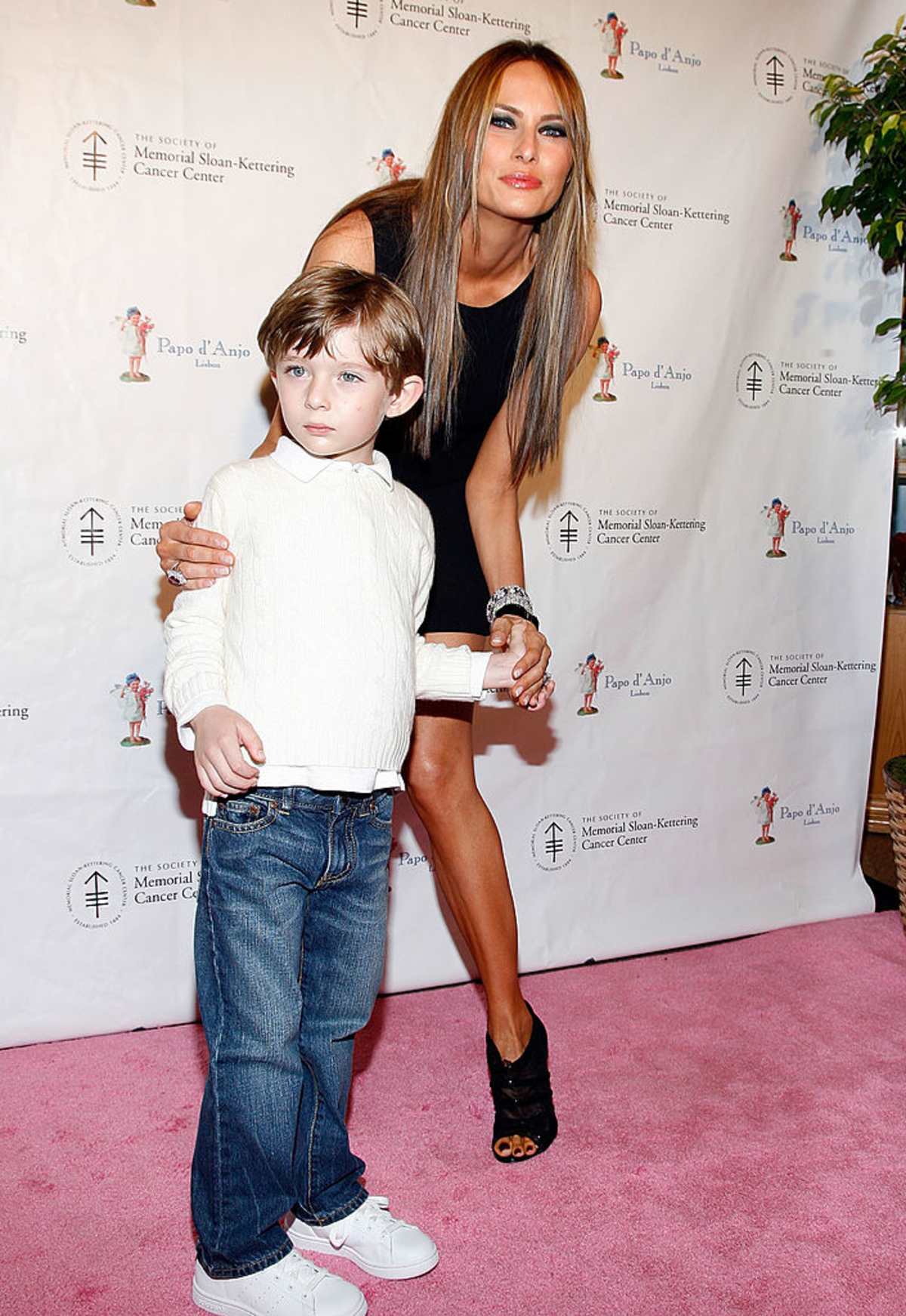 Melania Trump and son Barron Trump attend the 19th annual Bunny Hop at FAO Schwarz on March 9, 2010 in New York City. (Image Source: Photo by Joe Kohen/Getty Image)