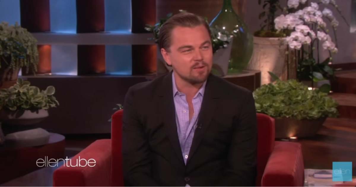 Leonardo DiCaprio on 'The Ellen Show' in 2014 (Image Source: YouTube | Photo By @TheEllenShow)