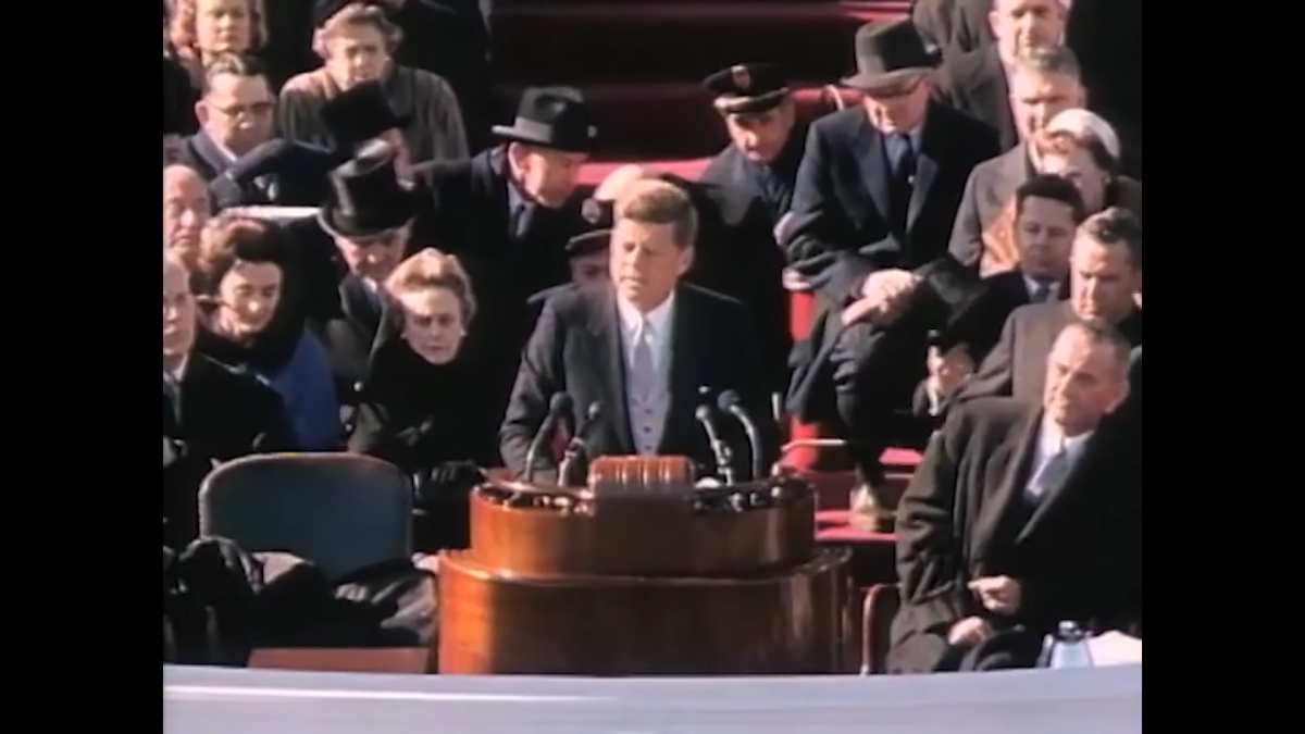 JFK giving a speech before his death. (Cover Image Source: YouTube | 'JFK Unsolved: The Real Conspiracies'/ABC7 News Bay Area)