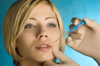 A women getting botox procedure done