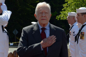 Jimmy Carter at an event for US Army Veterans