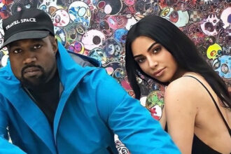 Kanye West and Kim Kardashian.