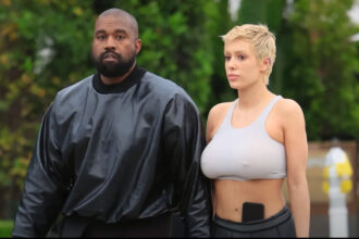 Kanye West and Bianca Censori pictured together.