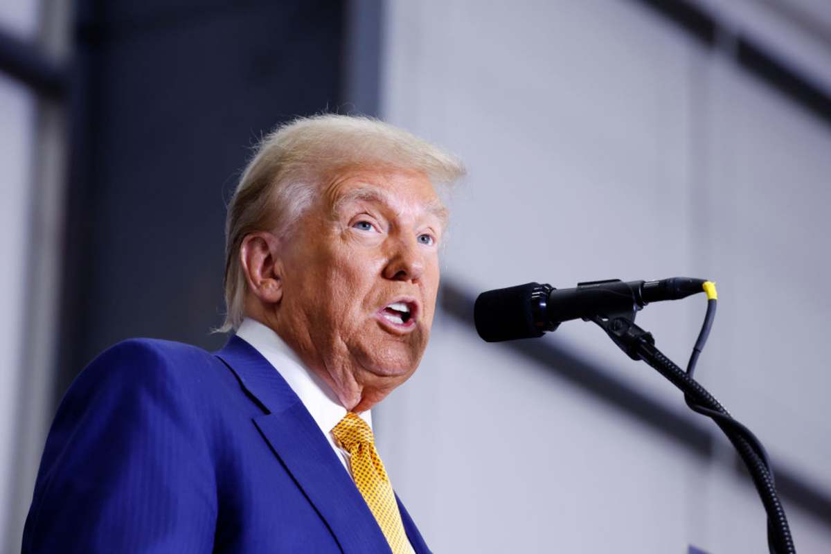 Donald Trump at the Austin-Bergstrom International Airport on October 25, 2024. (Image Source: Getty Images | Photo By Anna Moneymaker)